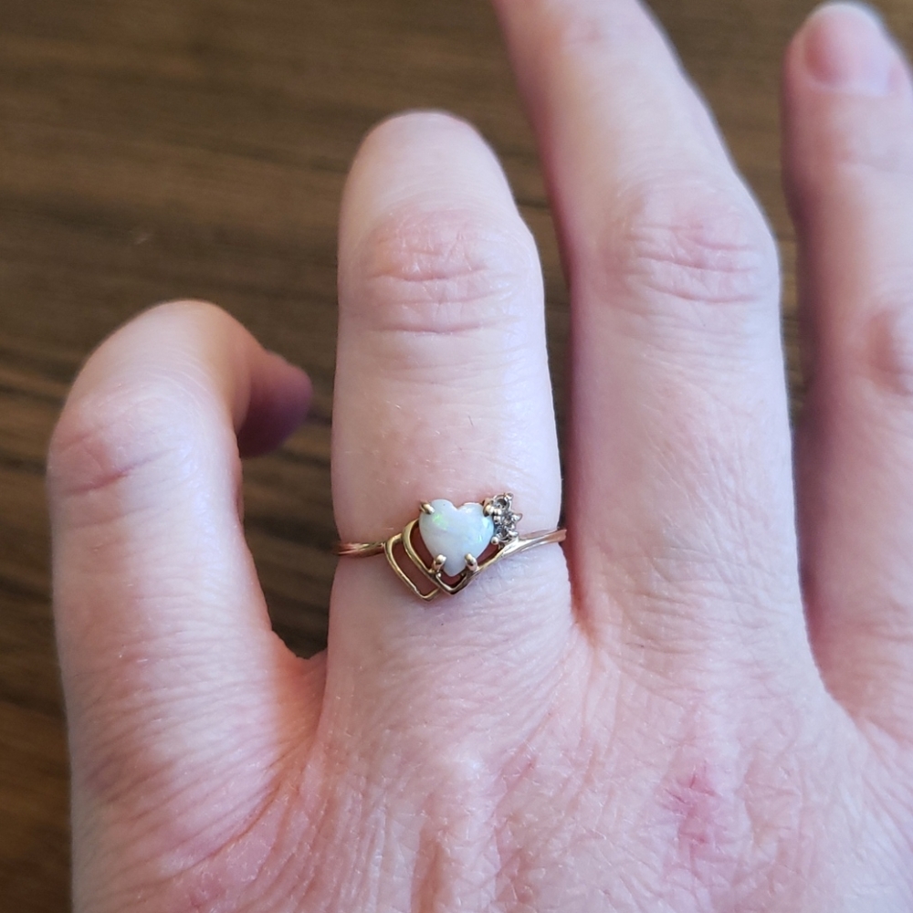 Authentic Opal and diamond ring